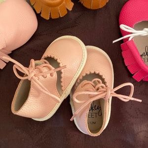 Pink Monkey feet shoes size 6-12 months